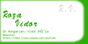 roza vidor business card